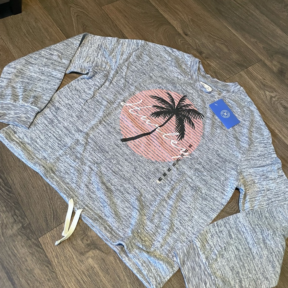 Hurley long sleeved tie front tee